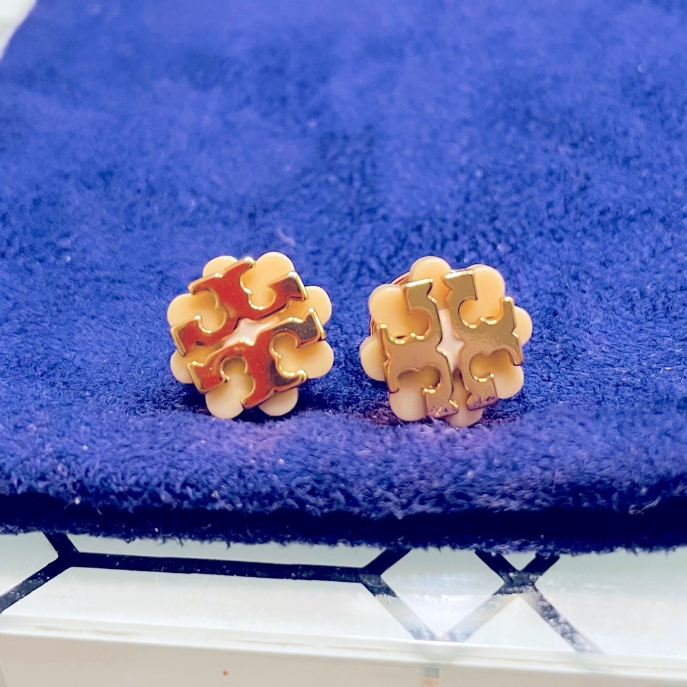 Tory Burch signature T flower earrings